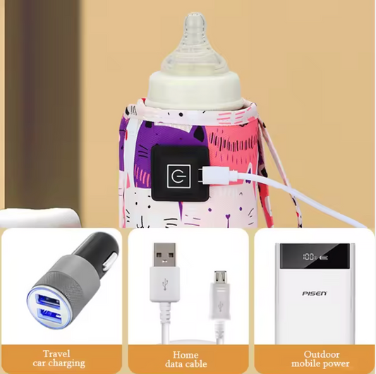 USB Milk Water Warmer, Insulated Travel Stroller Bag, Nursing Bottle Warmer, Portable Bottle Feeding Warmer